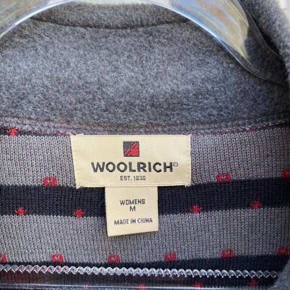 Woolrich Women’s Red Fair Isle Zip Sweater Size M Winter Knit - Picture 6 of 11